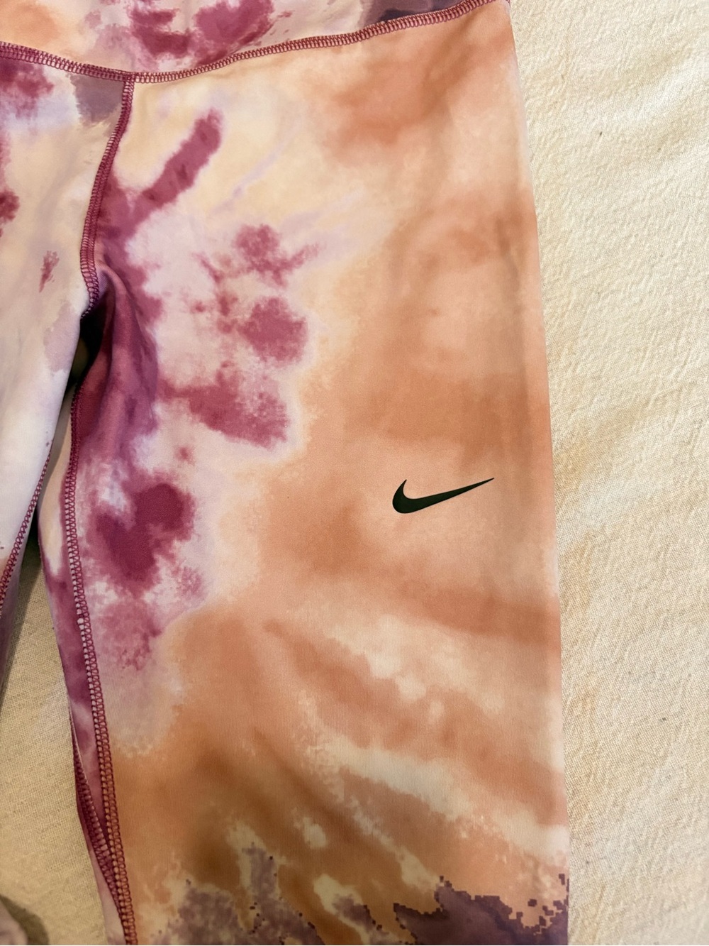 Nike Tie-Dye Leggings - Plum & Peach